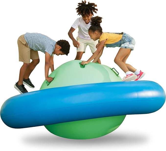 🎈Giant 8ft Inflatable Dome Rocker with Handles for Backyard Fun! 🛡️