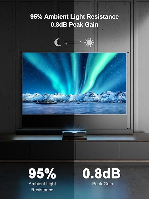 🏠 120" Motorized Floor Rising Projector Screen w/ ALR | Auto USB Sync | 4K/8K Ready