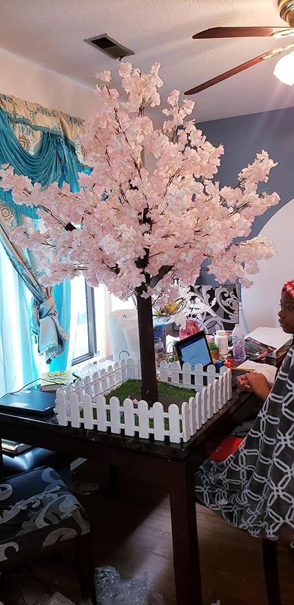 Artificial Cherry Tree with Blooming Pink Flowers - No Maintenance Home & Garden Decor