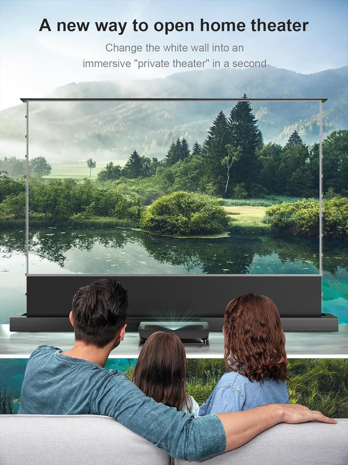 🏠 120" Motorized Floor Rising Projector Screen w/ ALR | Auto USB Sync | 4K/8K Ready