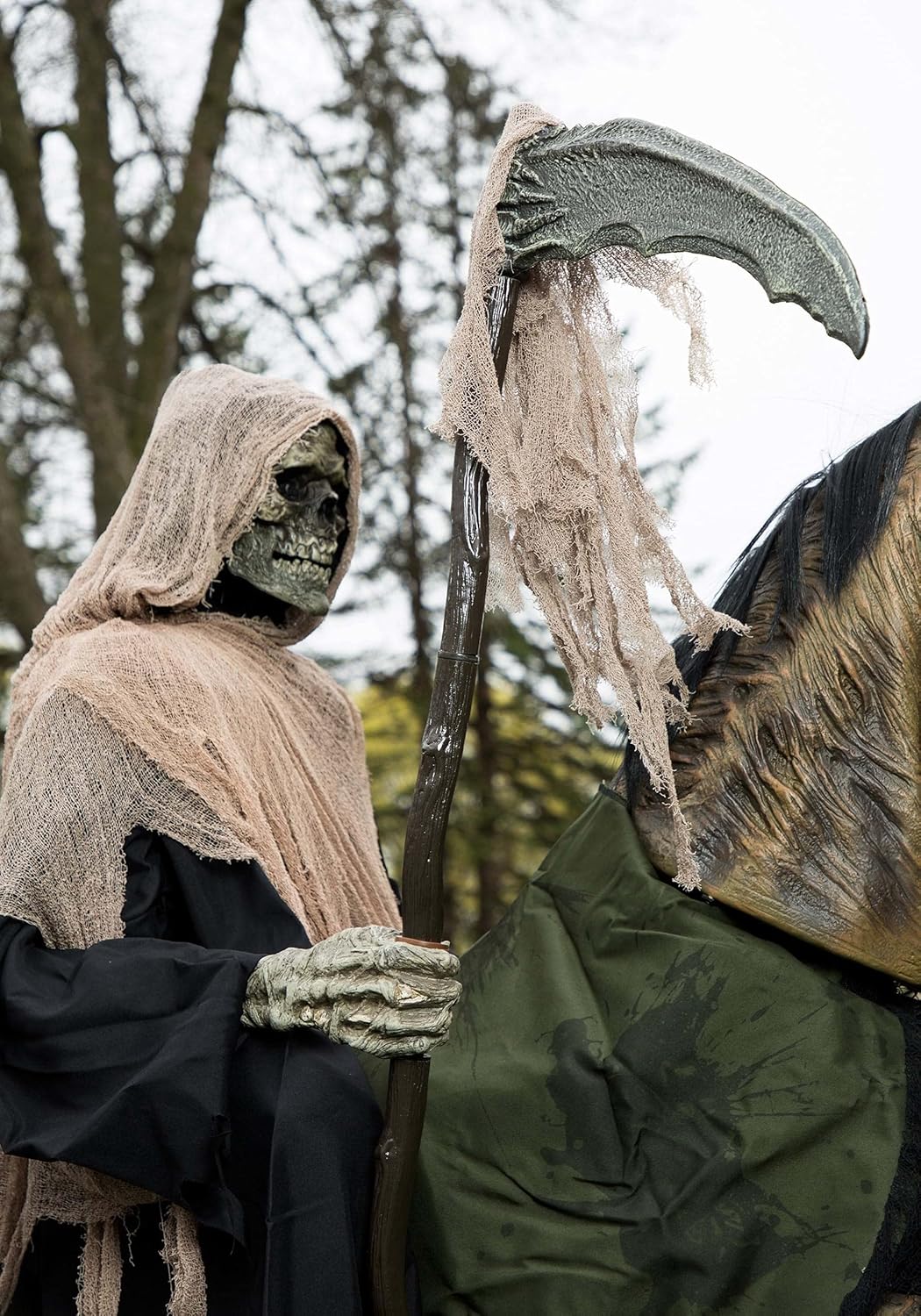 Terrifying 7FT Moving Skeleton Horse with Reaper – Sound and Fog Effects