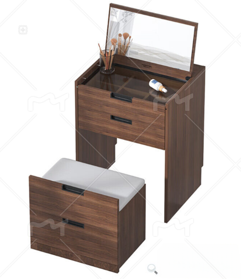 3-in-1 Makeup Desk, Bedside Table and Storage Cabinet