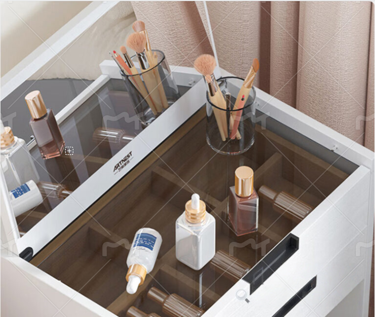 3-in-1 Makeup Desk, Bedside Table and Storage Cabinet