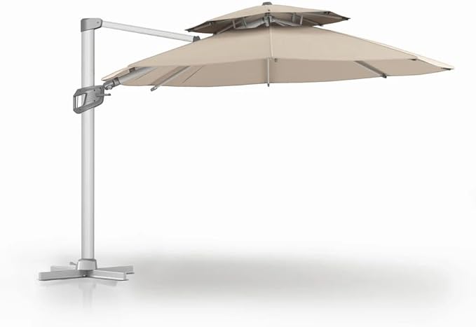 11FT Cantilever Patio Umbrella with 360° Rotation & Adjustable Tilt, Heavy-Duty Outdoor Offset Umbrella