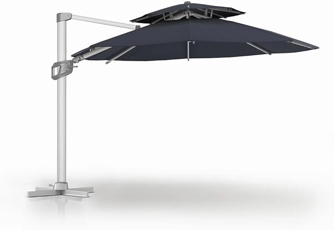 11FT Cantilever Patio Umbrella with 360° Rotation & Adjustable Tilt, Heavy-Duty Outdoor Offset Umbrella