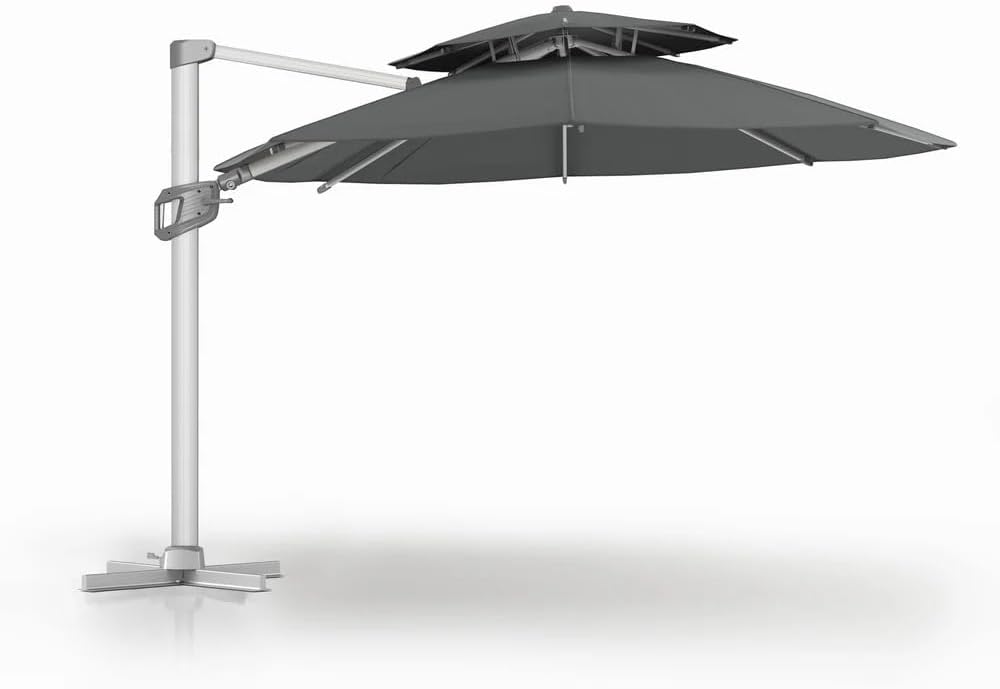 11FT Cantilever Patio Umbrella with 360° Rotation & Adjustable Tilt, Heavy-Duty Outdoor Offset Umbrella