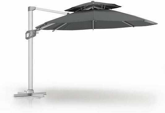 11FT Cantilever Patio Umbrella with 360° Rotation & Adjustable Tilt, Heavy-Duty Outdoor Offset Umbrella