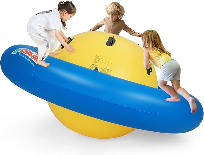 🎈Giant 8ft Inflatable Dome Rocker with Handles for Backyard Fun! 🛡️