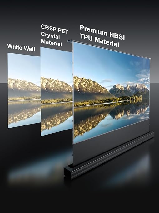 🏠 120" Motorized Floor Rising Projector Screen w/ ALR | Auto USB Sync | 4K/8K Ready