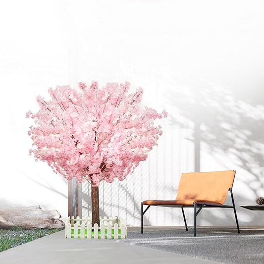 Artificial Cherry Tree with Blooming Pink Flowers - No Maintenance Home & Garden Decor