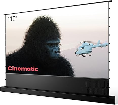 🏠 120" Motorized Floor Rising Projector Screen w/ ALR | Auto USB Sync | 4K/8K Ready