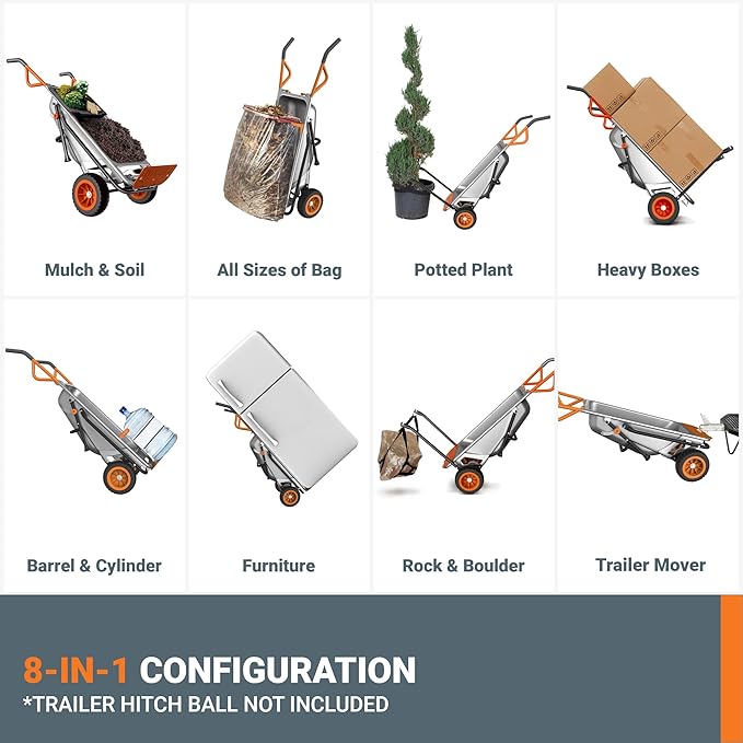 8-in-1 Heavy Duty Garden Cart & Dolly | 300 lbs Capacity