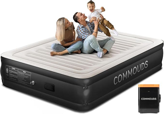 18" Instant Inflation Queen Air Bed for Camping & Guests