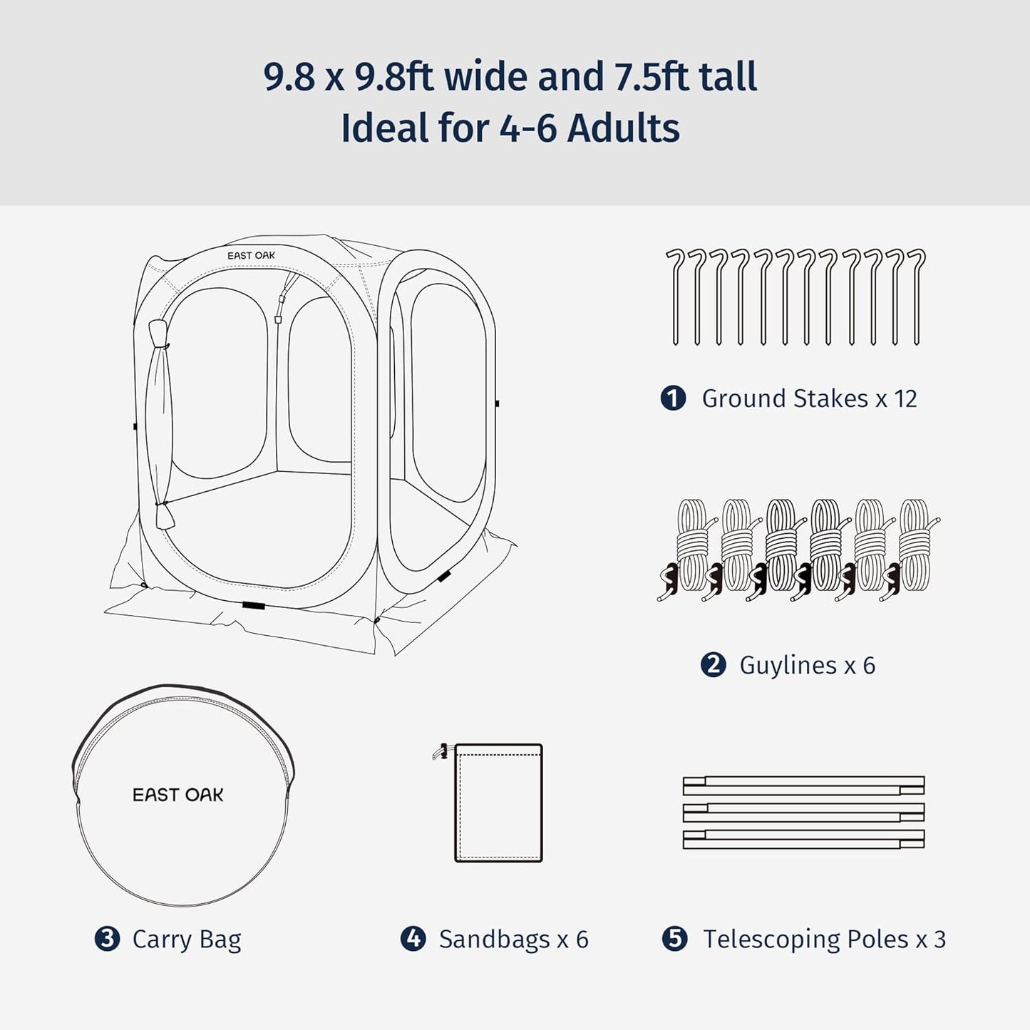 Instant Screen Tent for Camping & Backyard - Choose Your Perfect Size with Carry Bag