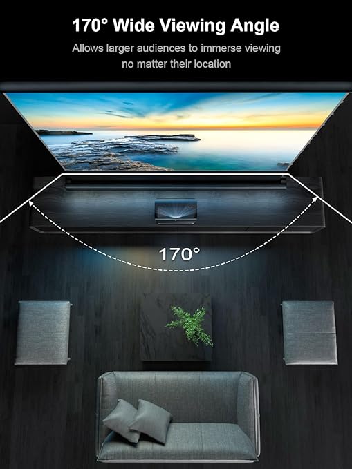 🏠 120" Motorized Floor Rising Projector Screen w/ ALR | Auto USB Sync | 4K/8K Ready