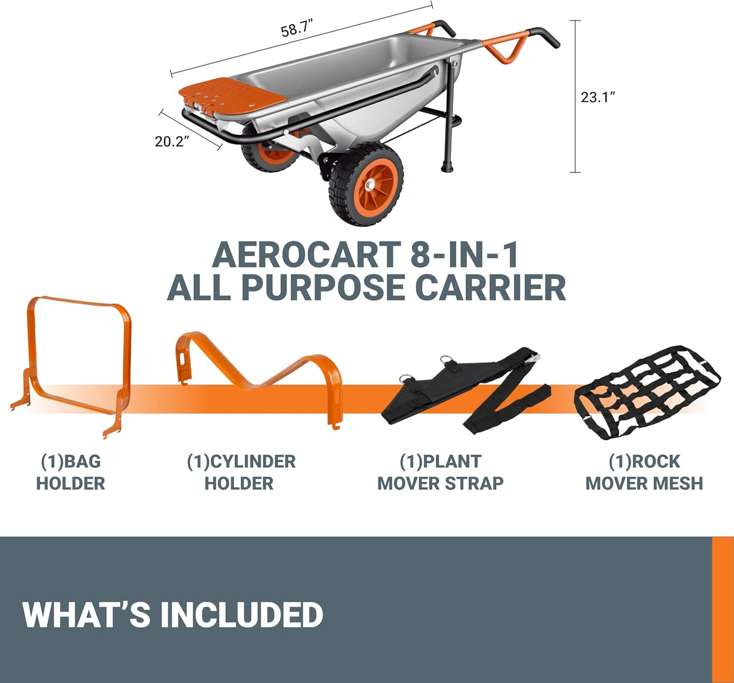 8-in-1 Heavy Duty Garden Cart & Dolly | 300 lbs Capacity