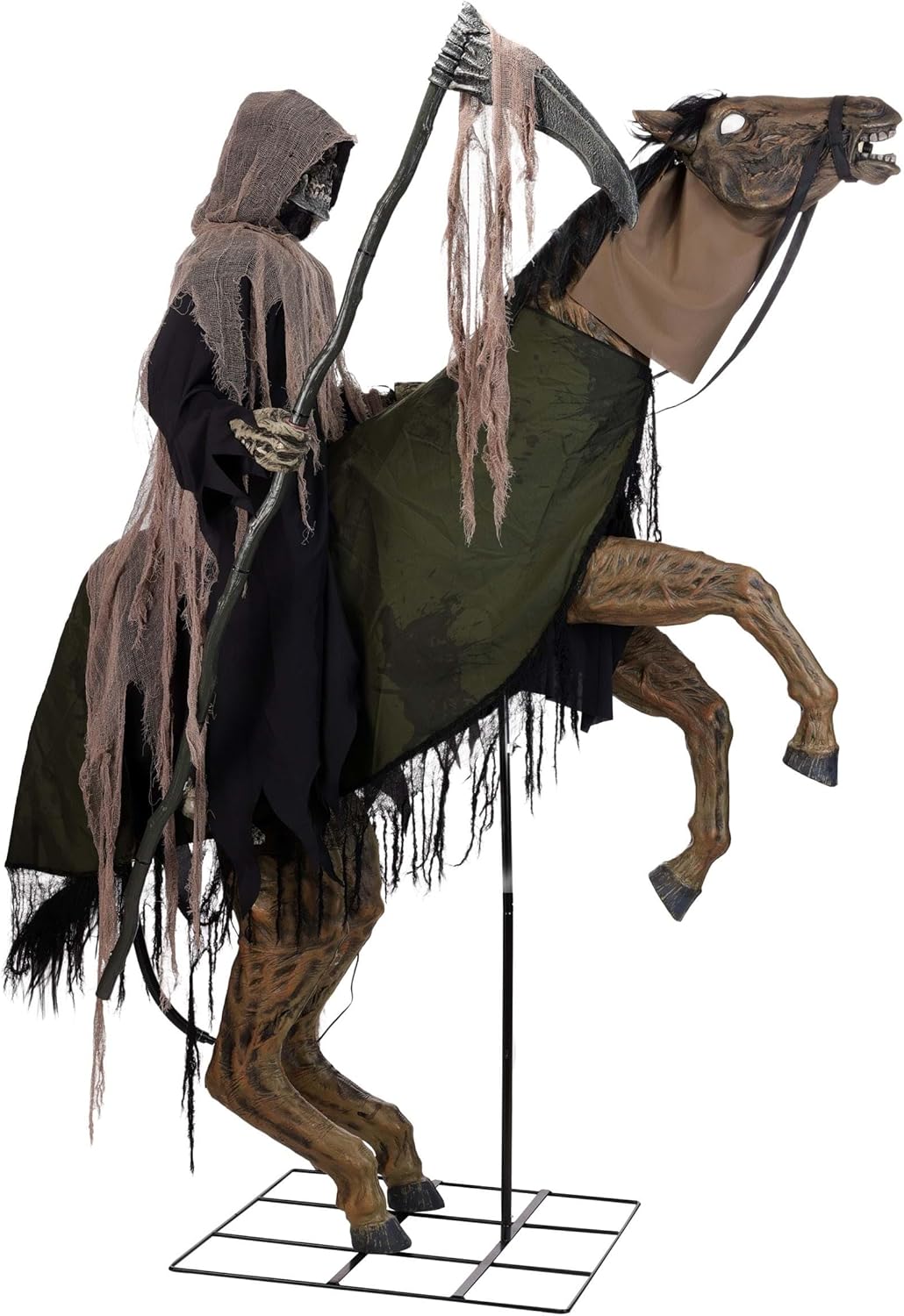 Terrifying 7FT Moving Skeleton Horse with Reaper – Sound and Fog Effects