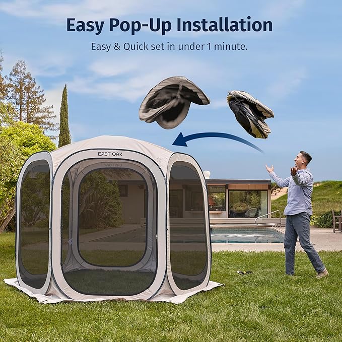 Instant Screen Tent for Camping & Backyard - Choose Your Perfect Size with Carry Bag