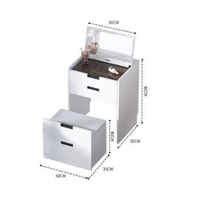 3-in-1 Makeup Desk, Bedside Table and Storage Cabinet
