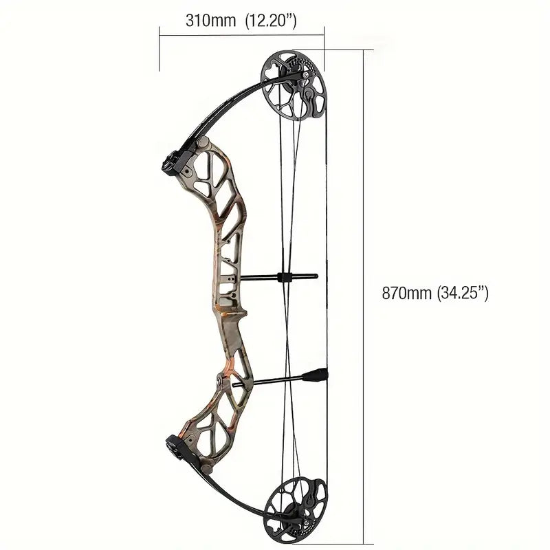 Adjustable Compound Bow Set for Adults & Teens – 19-70lbs, 320FPS, Ready-to-Shoot Hunting & Target Archery Kit